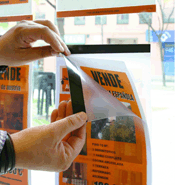 lamina cristal, porta carteles publicidad